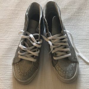 Vans Discontinued silver metallic hi tops